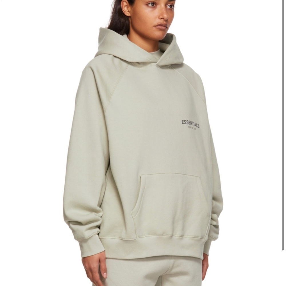 SOLD LINDA Fear of God UNISEX Green / Concrete hoodie receipt avail LAST ONE - Picture 7 of 8